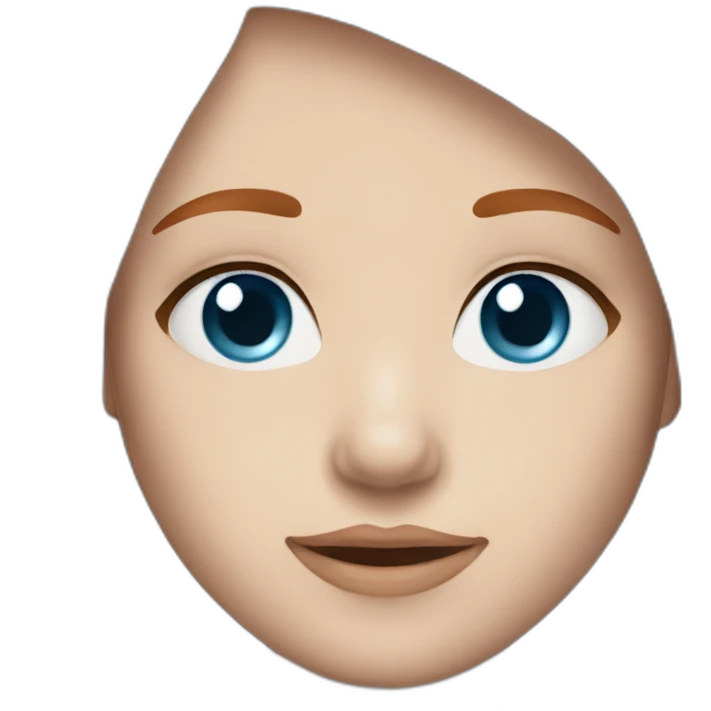 Girl long straight redhead with pale blue eyes emoji