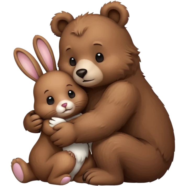 Bear taking care of a bunny  emoji