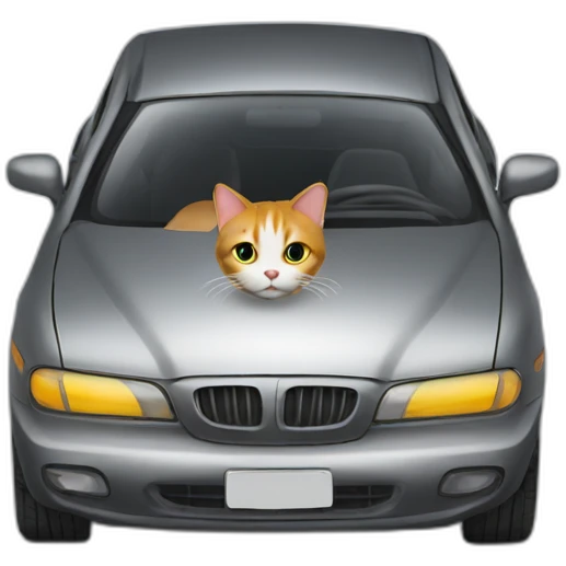 Cat under car emoji