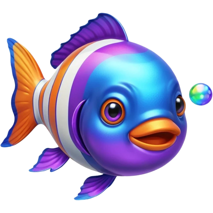 Ball of Blue Purple Goo of Rainbow Clownfish  emoji