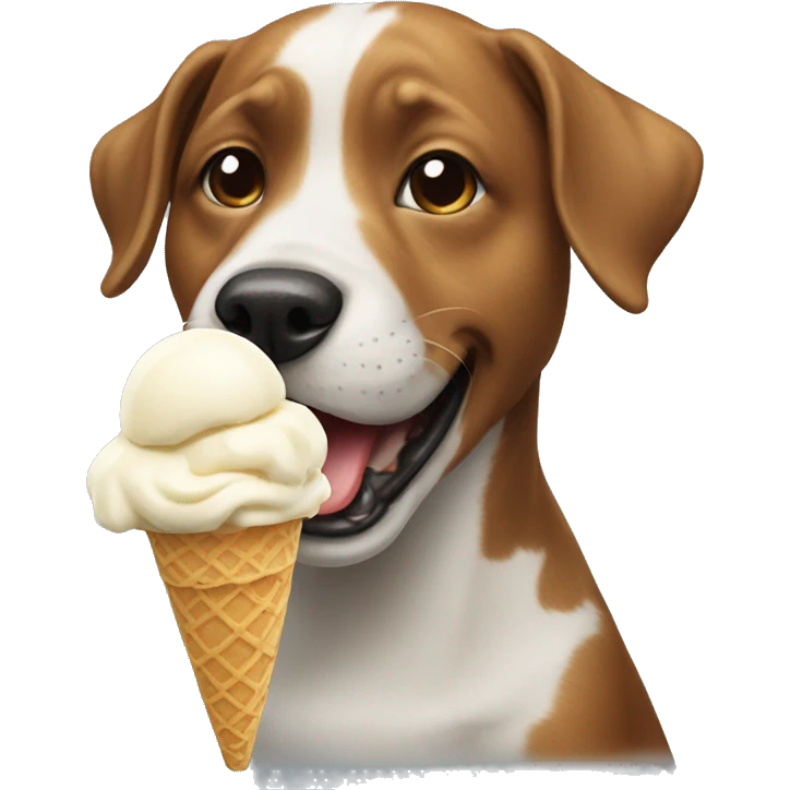 Dog eating ice cream emoji