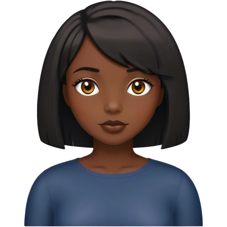 Dark skin black girl with bob haircut emoji