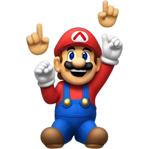 Mario holding up peace signs  emoji