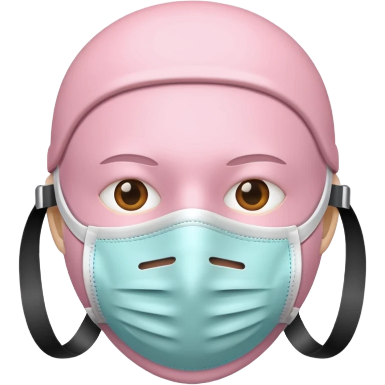 medical mask light pastel pink iOS emoji style variation 2 emoji