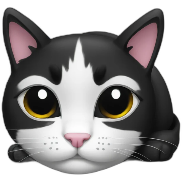 black-cat-white-paws-sleep emoji