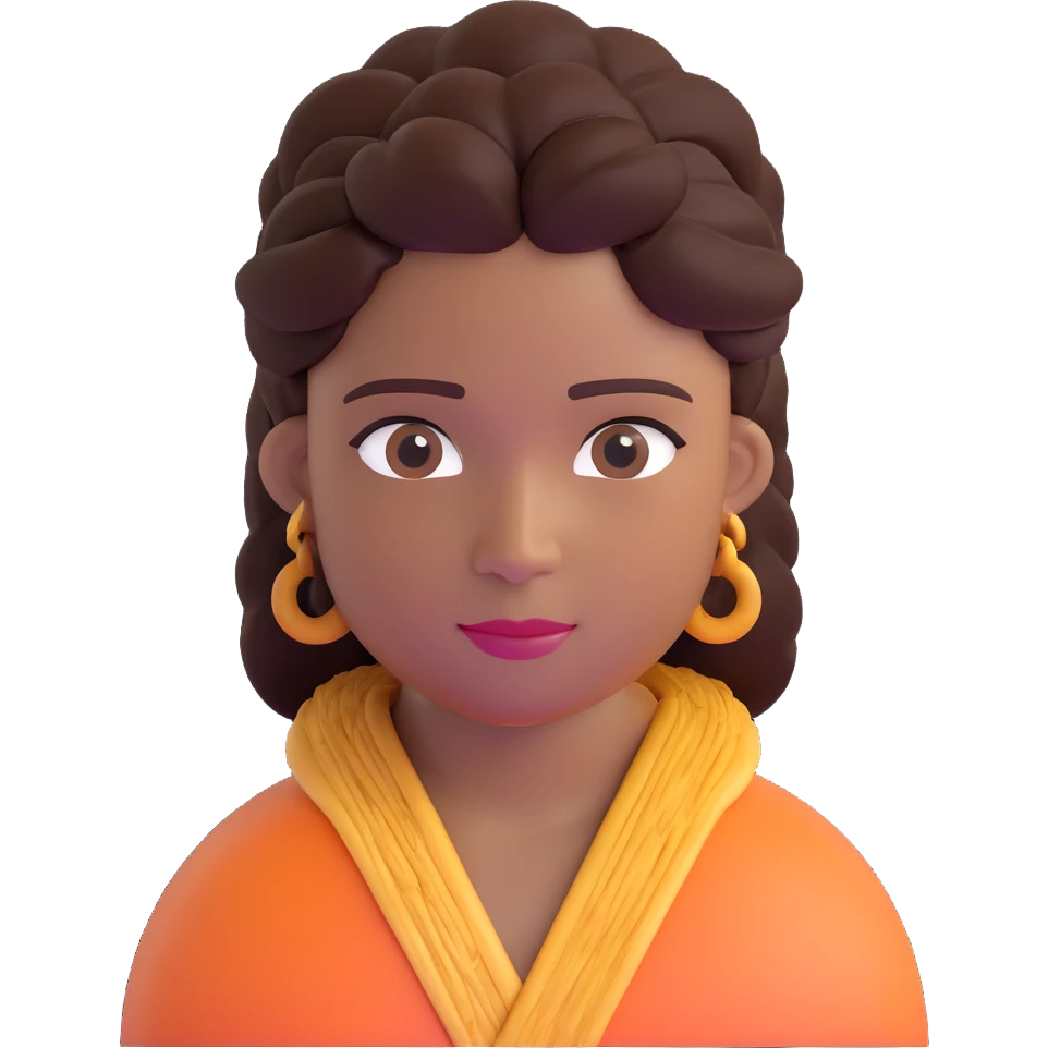 Fijian person with buiniga hairstyle, brown skin emoji