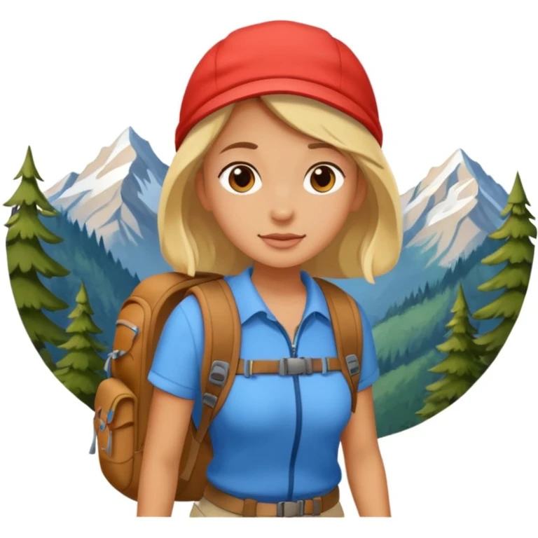 girl back packing mountains background  emoji