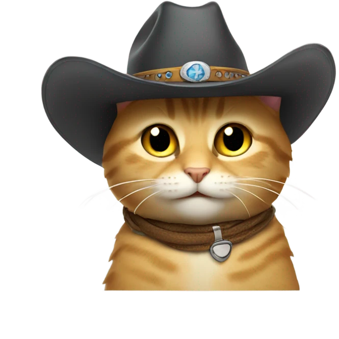 Cat cowboy hat, thumbs up emoji