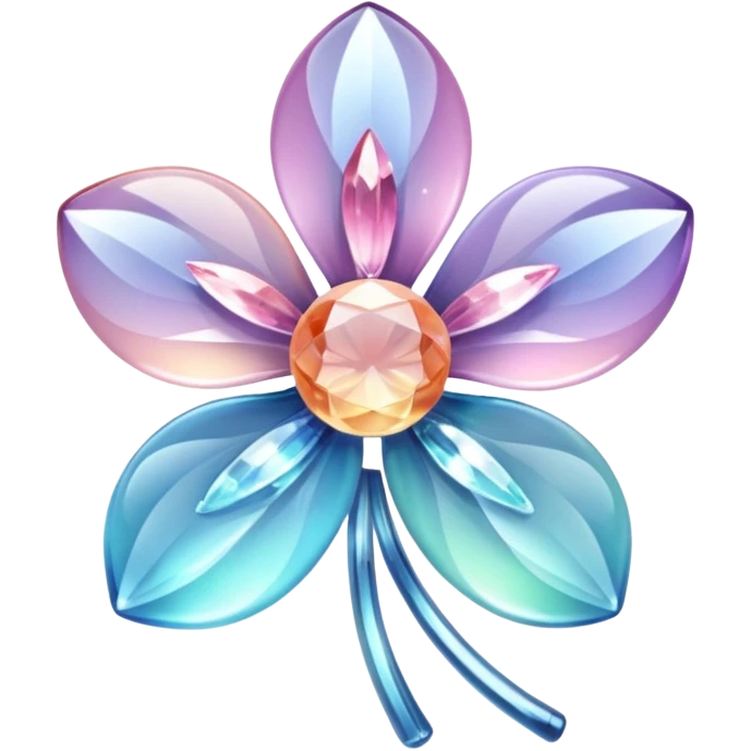 Sparkly glossy Pastel  glass crystal flower  emoji