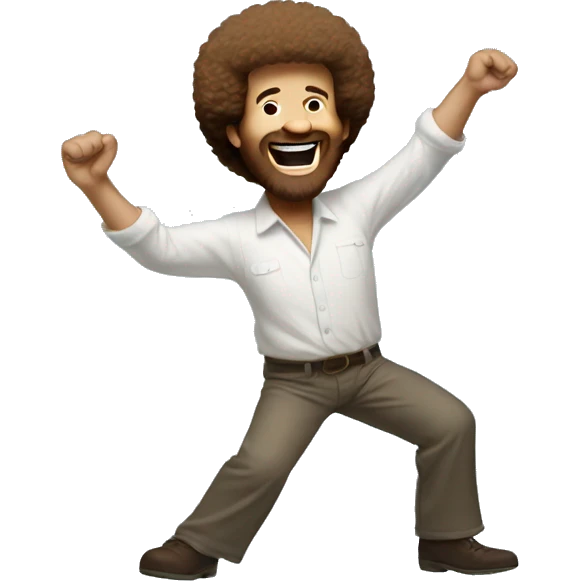 Dancing Bob Ross emoji