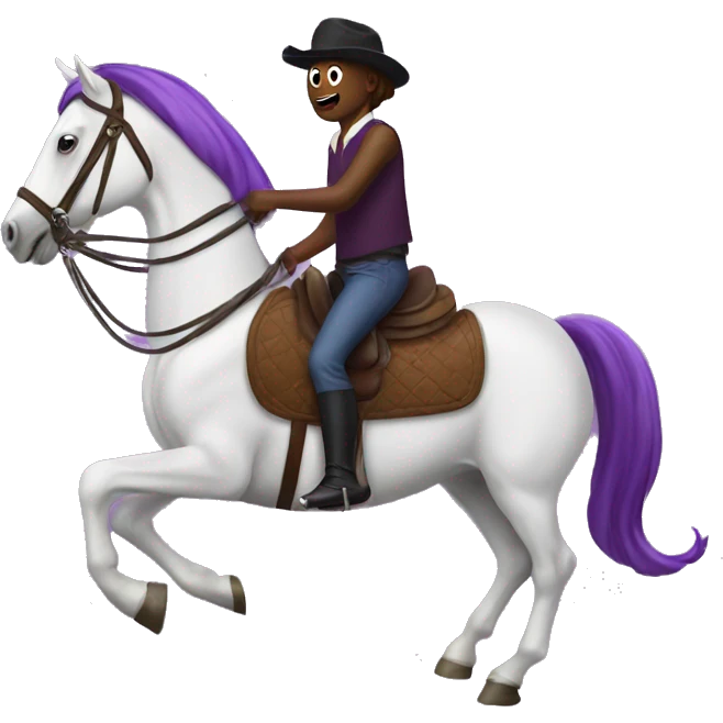 Horse riding an eggplant  emoji