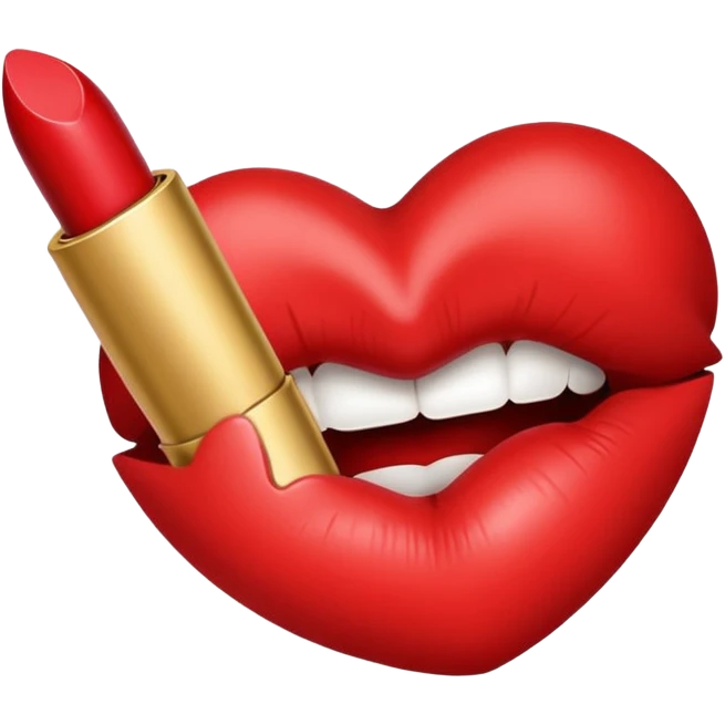 red kiss print emoji