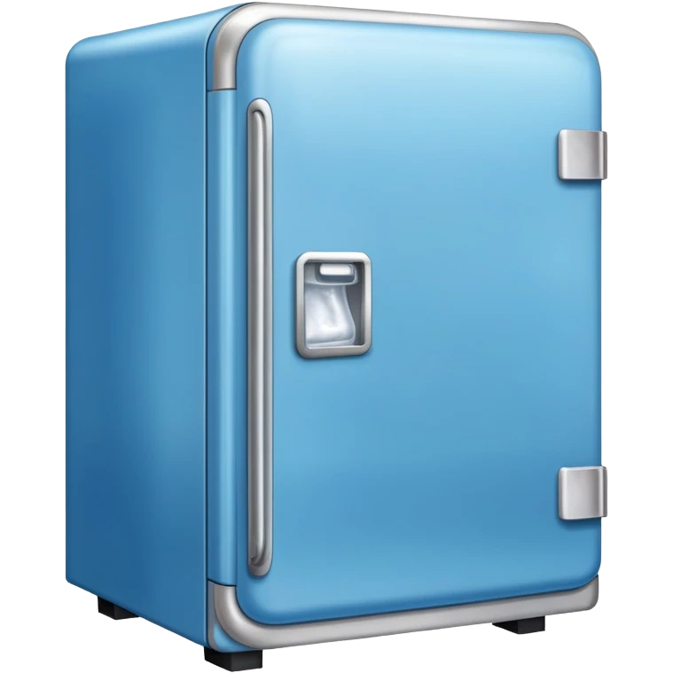 an old-style blue refrigerator with ice in it emoji