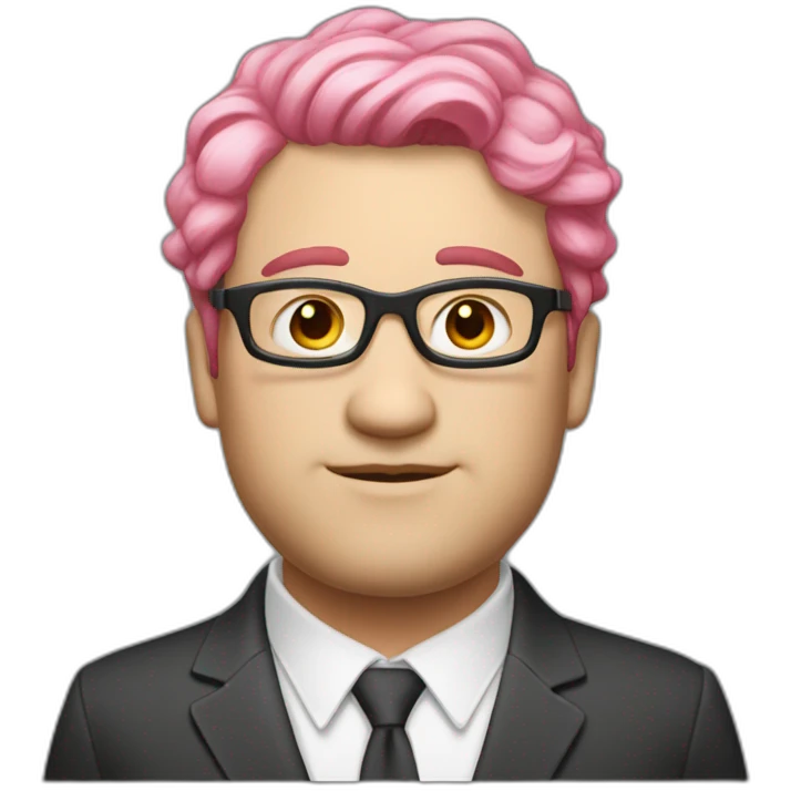 pinkhair-fat-middleage-man-whiteskin-redspectacle emoji