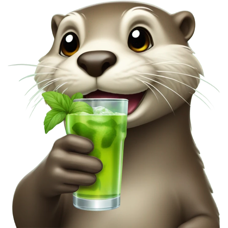 otter drinking mojito  emoji