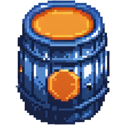 orange road construction barrel with plastic shine emoji