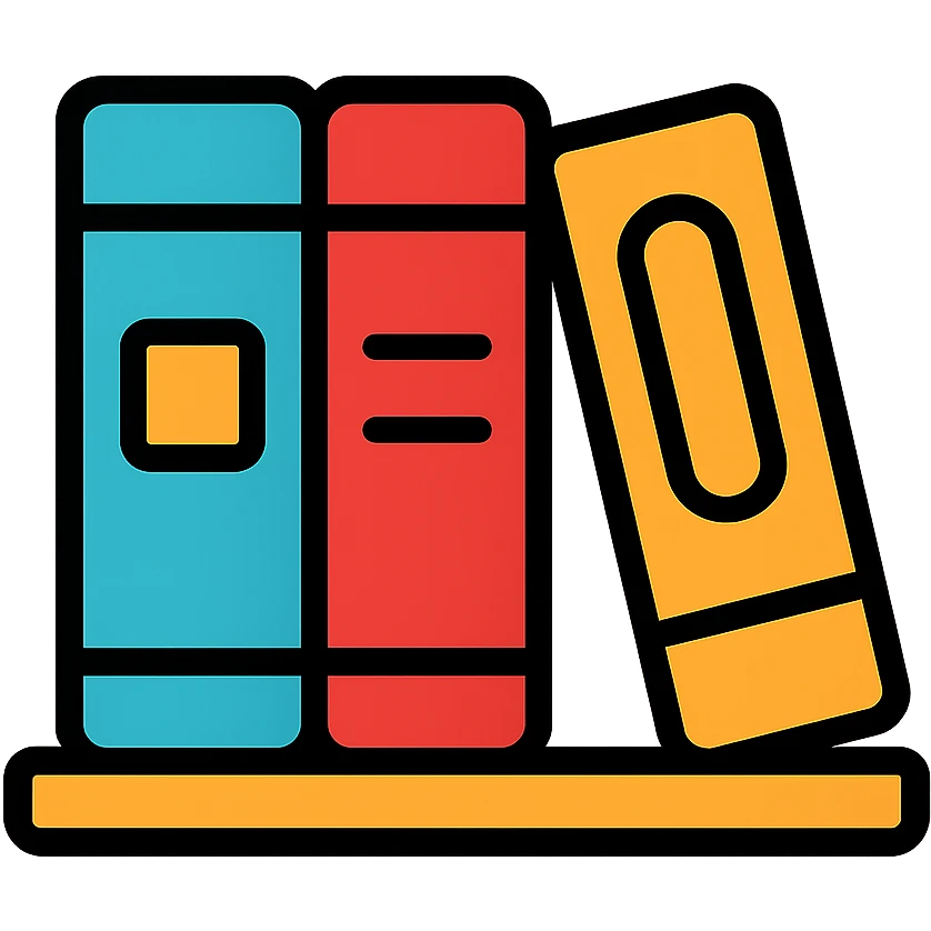 zoomed-in rows of books on a shelf emoji