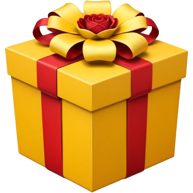 Decorative flower Gift Box yellow emoji