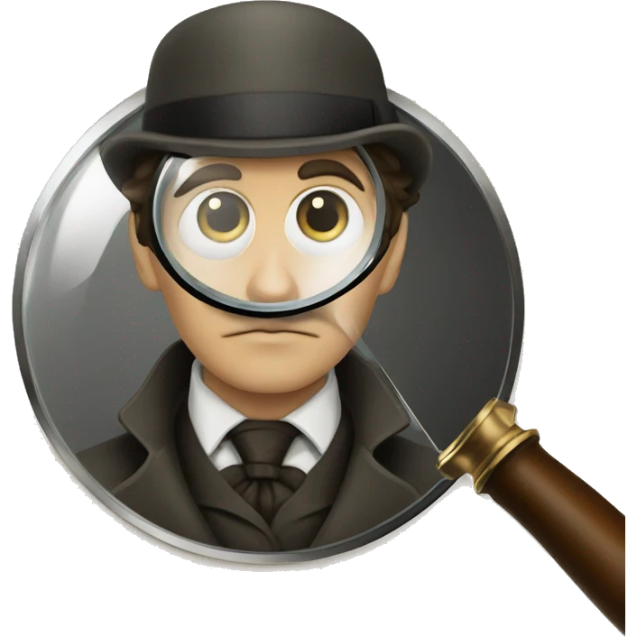 sherlock holmes, magnifying glass emoji