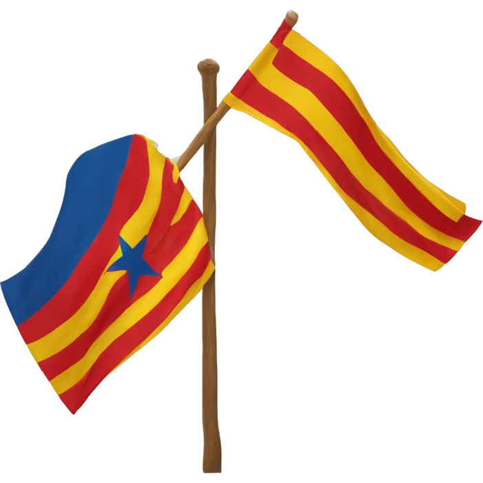 Drapeau catalan avec écrit dessus catalogne  emoji