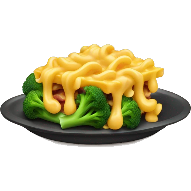 mac and cheese with bacon and brocolli emoji