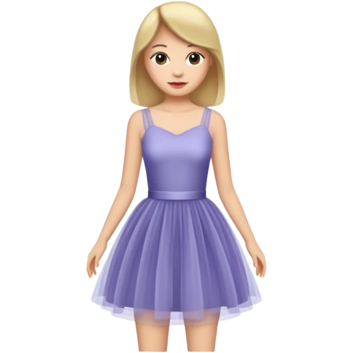 woman tulle dress wearing emoji