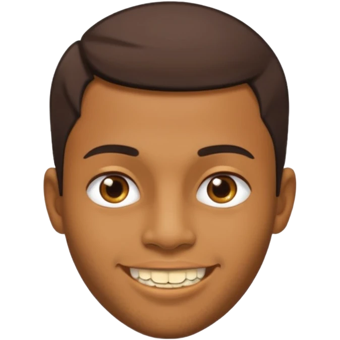 Faça um homem pardo com cabelo curto com dente de ouro emoji