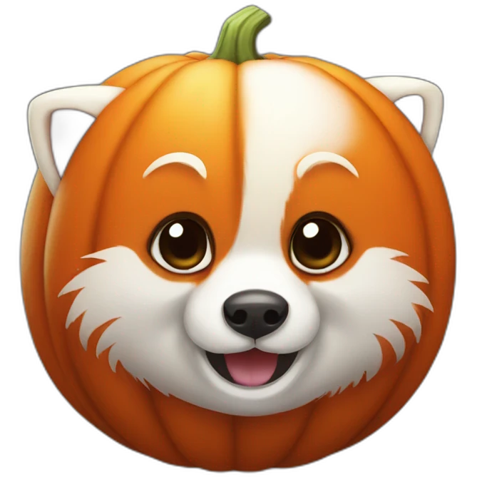 red panda pumpkin emoji