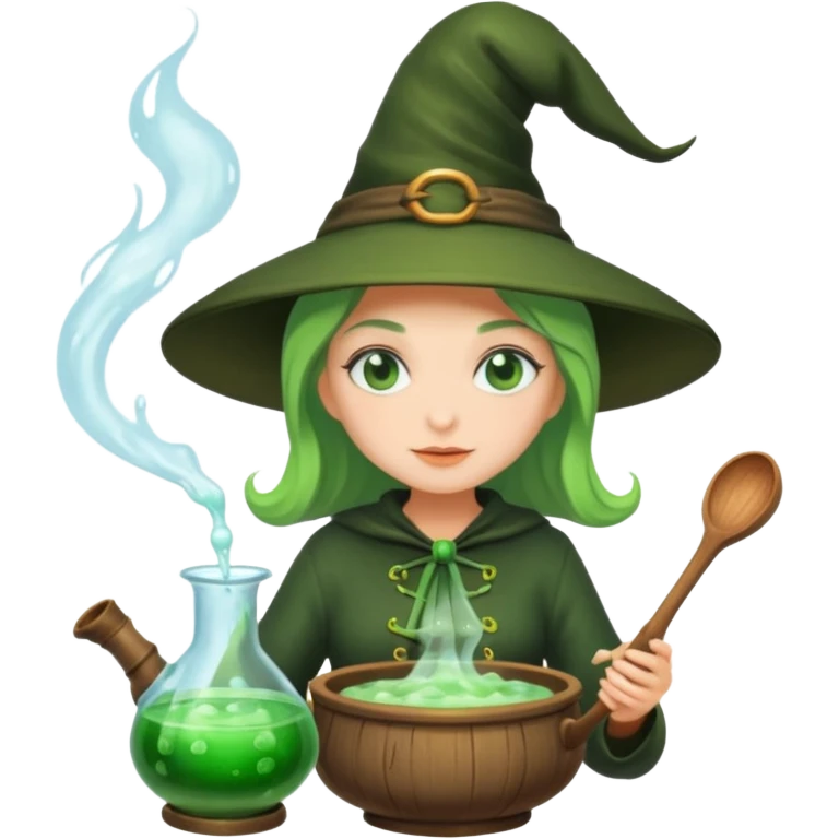 green witch cooking potion emoji