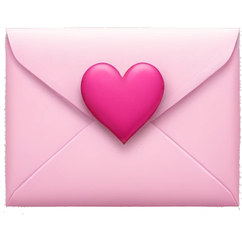 Pink envelope with dark pink heart with white ribbon  emoji