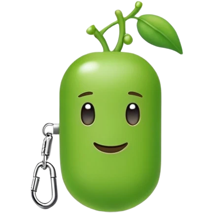 green pea wearing only one airpod emoji