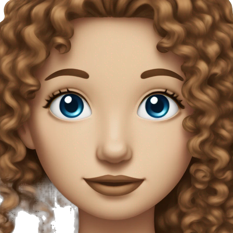 white skin girl brown curly hair blue eyes sipping tea from mug emoji