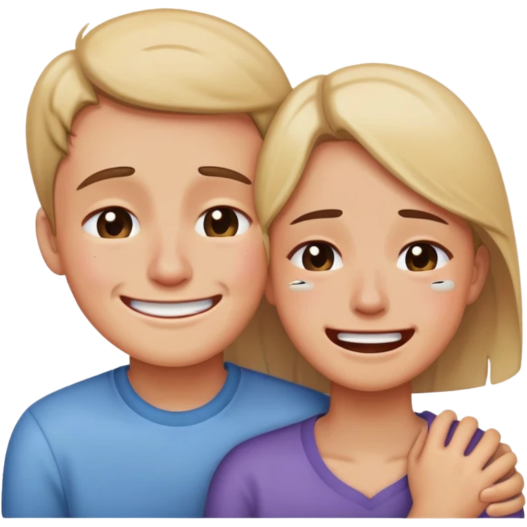 A person on top of a person who is crying emoji