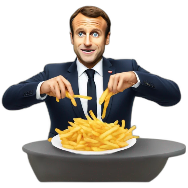 emmanuel macron qui mange des frites emoji