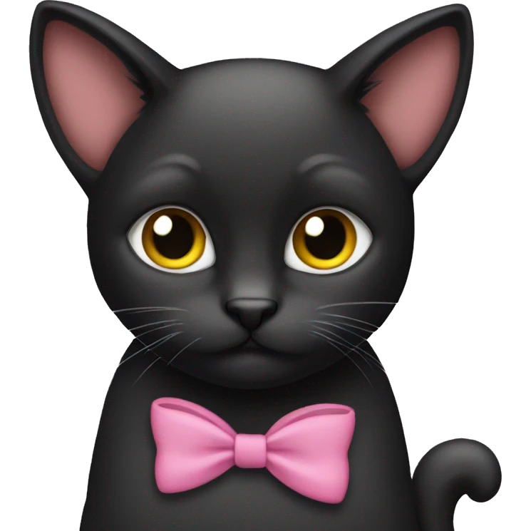 Black cat emoji wearing hair bow emoji  emoji