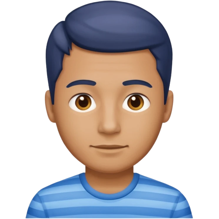Man with blue Striped Shirt not t shirt emoji