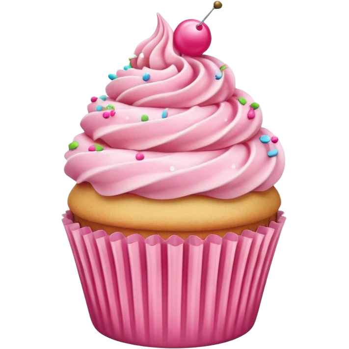 Cupcake with pink icing emoji