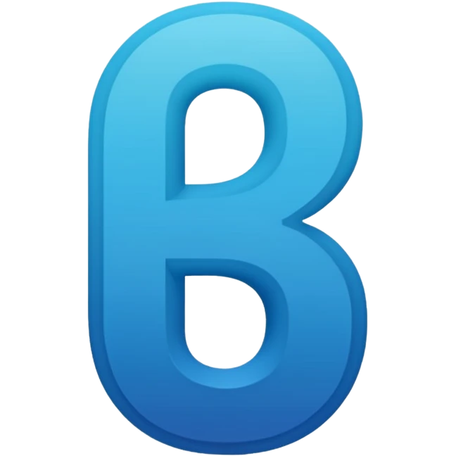 number 8 in blight blue to ocean blue gradient in comic sans - no background - PNG file emoji