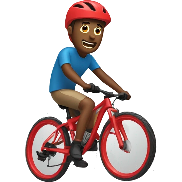 Man in bicycle gear riding a red mountain bike  emoji