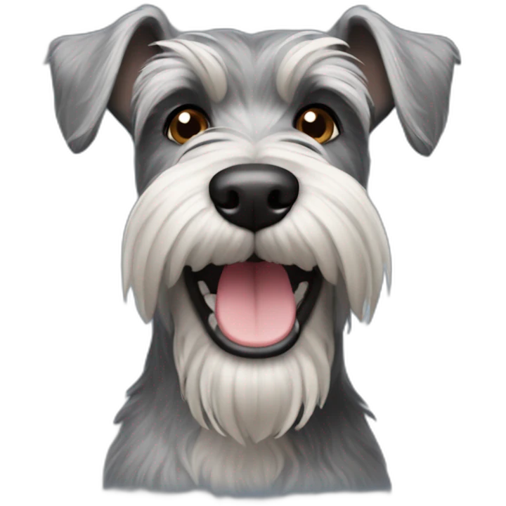 Schnauzer dog smiling emoji