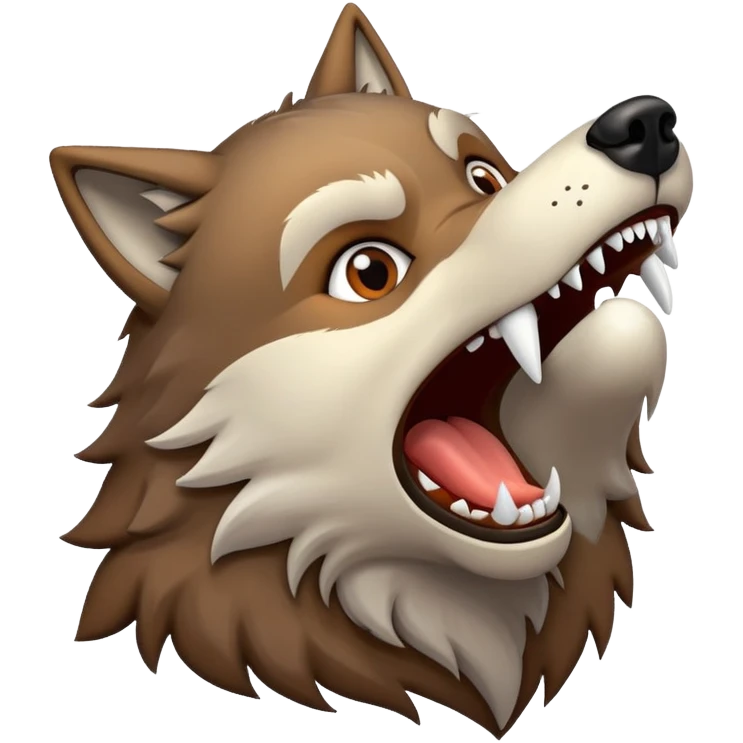 Wolf awooo coming from its mouth emoji