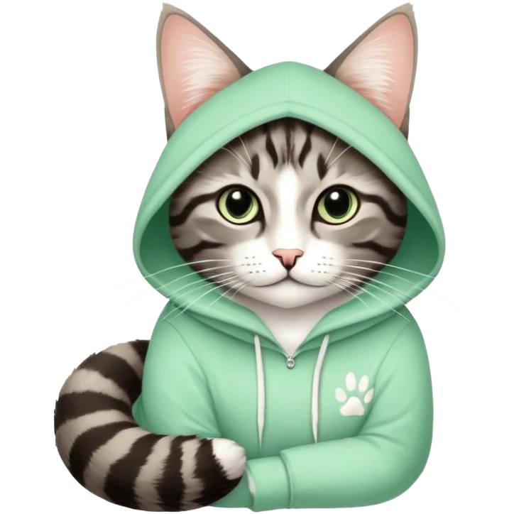 Рыжий кот в очках кошачий глаз и мятного цвета футболке emoji