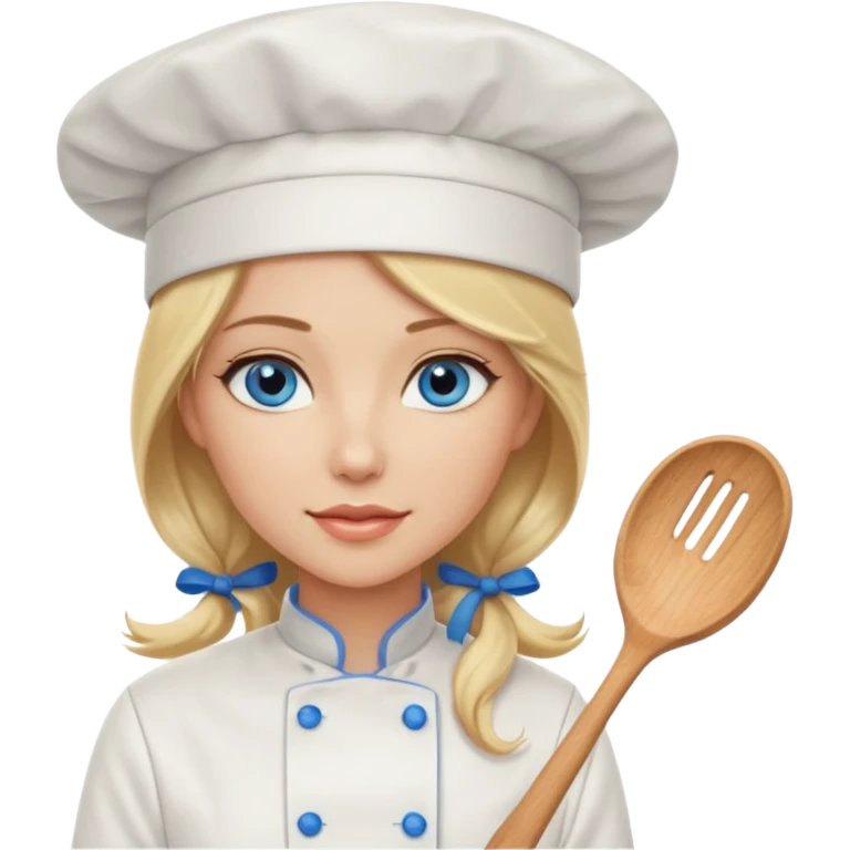 Sexy Long Blonde hair blue eyed female chef emoji
