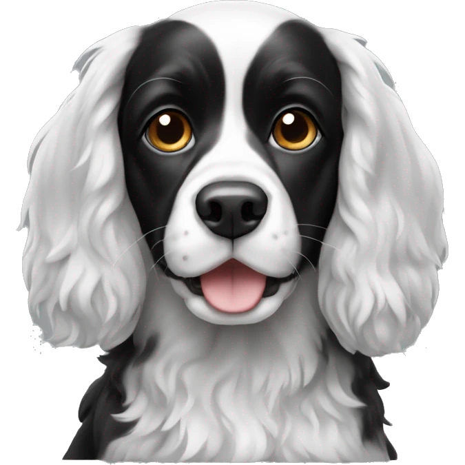 black and white spaniel emoji