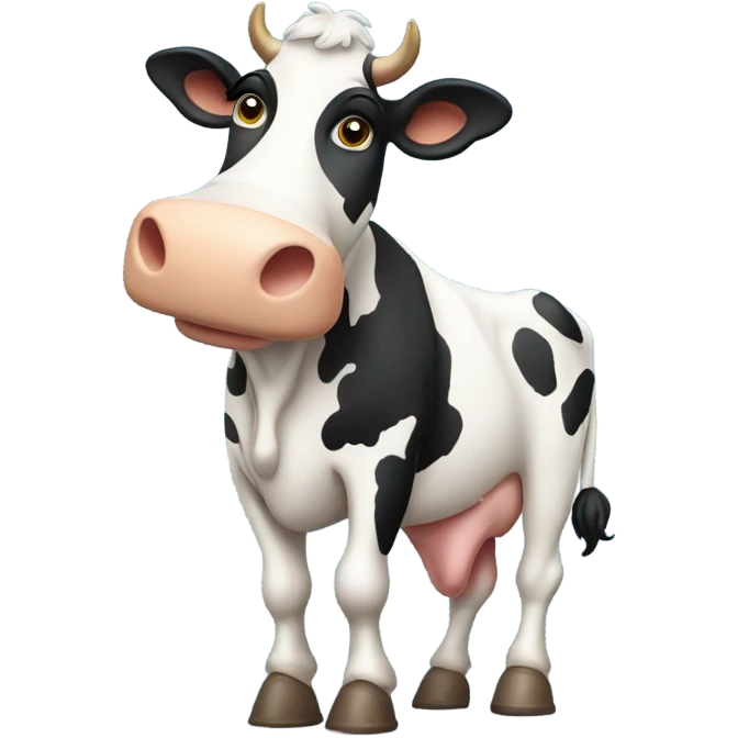 Cow holding a microphone emoji