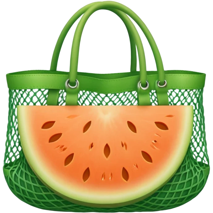 net bag,  mesh storage bag, tote bag, stored with melon it has two knited handles as bag itself emoji