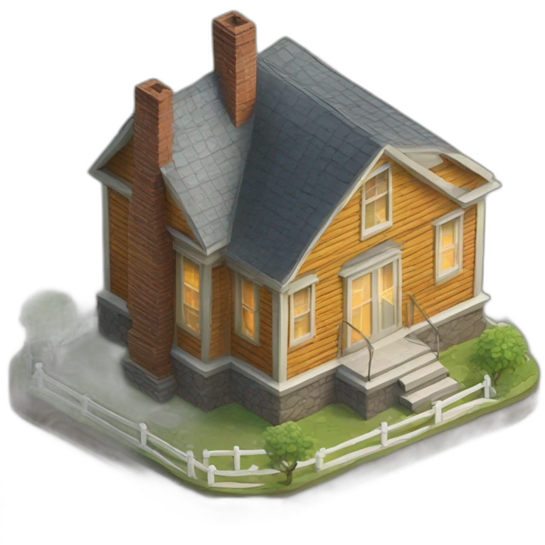 Whiskey glass house isometric emoji