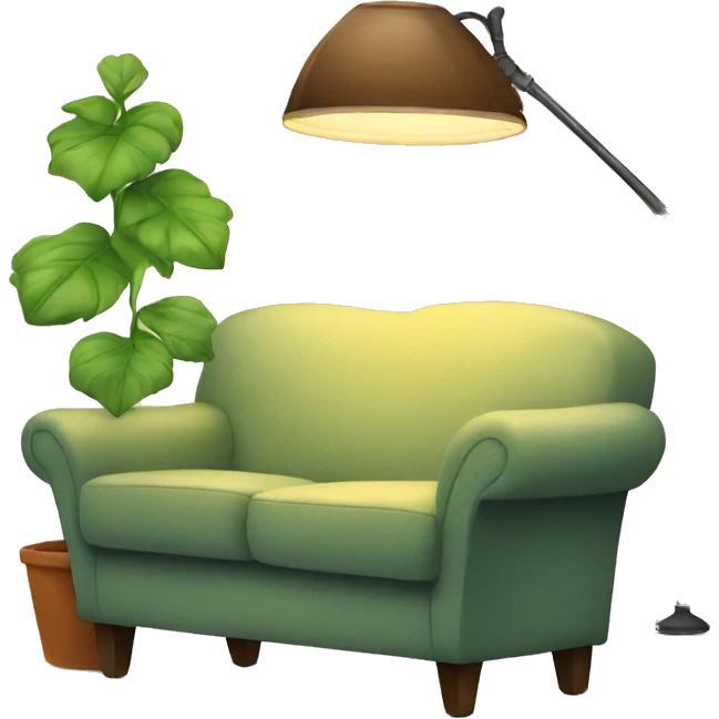 couch with a plant and a lamp emoji