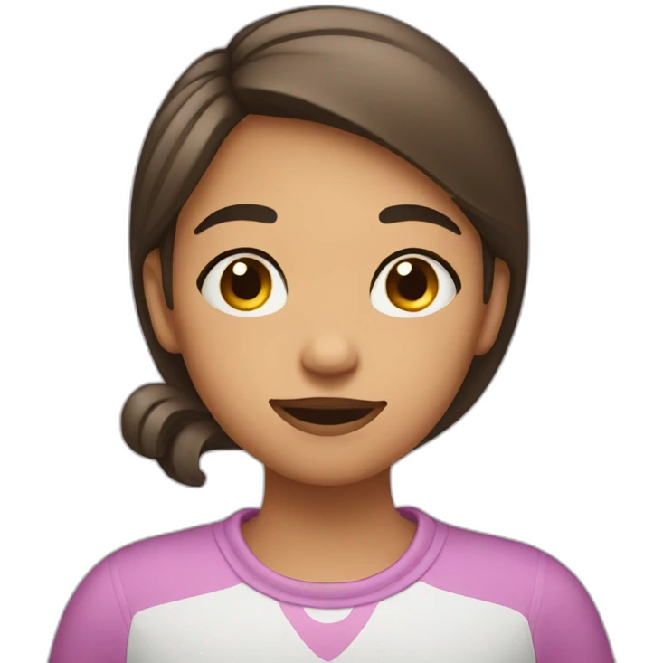 a girl where she put her both left and right hand under her chin emoji