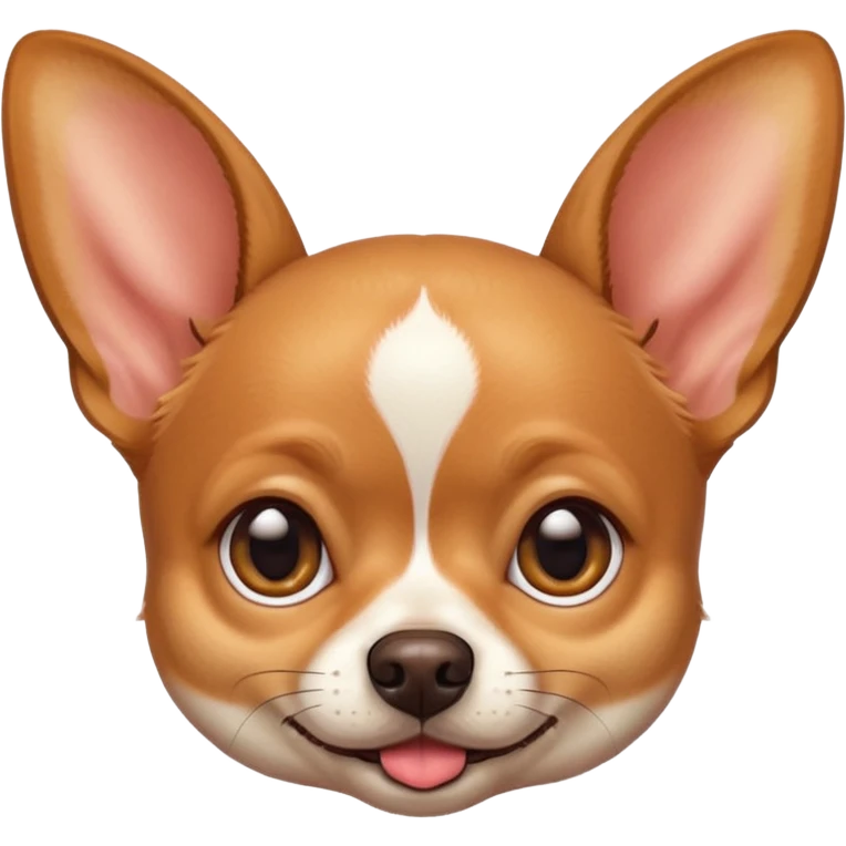 Chihuahua dog, face, with big peach ears emoji